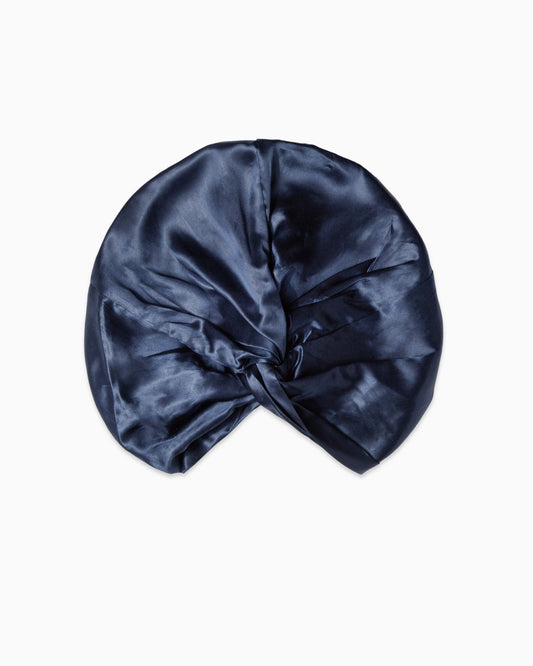 22 Momme Silk Hair Wrap | 6A Grade Mulberry Silk  | Navy - Reduce to clear