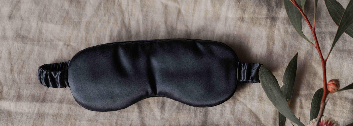 100% Mulberry Silk Sleep Mask -  Navy Blue